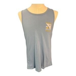 RVCA Balance of Opposites Tank Top Mens Medium Graphic Palm Tree Blue NWT